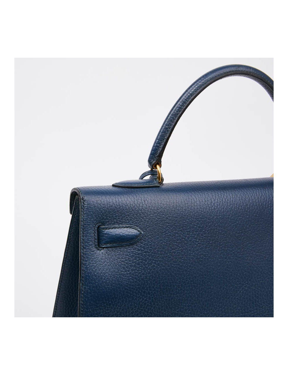 Kelly 35 sellier HERMES cuir  bleu de Prusse 