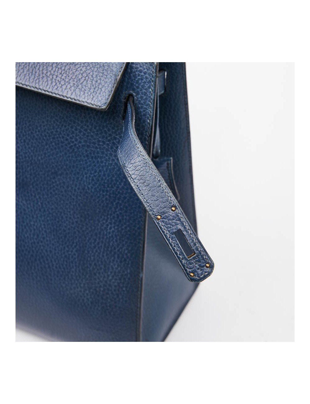Kelly 35 sellier HERMES cuir  bleu de Prusse 