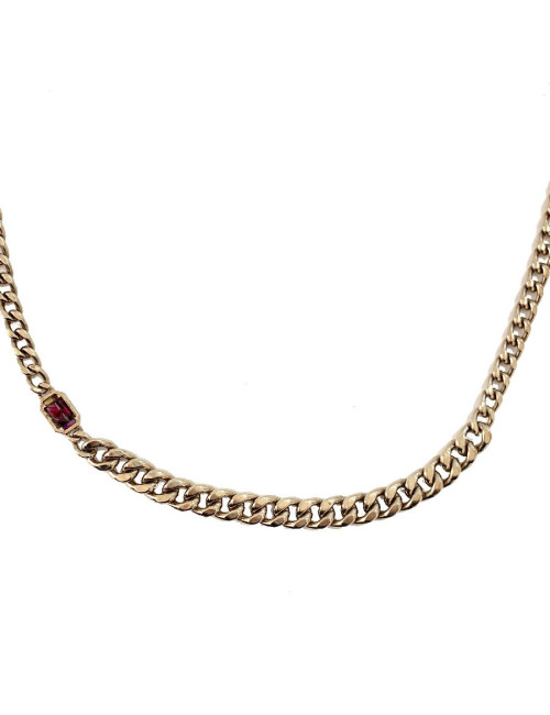 CHANEL stones and gilded metal long necklace
