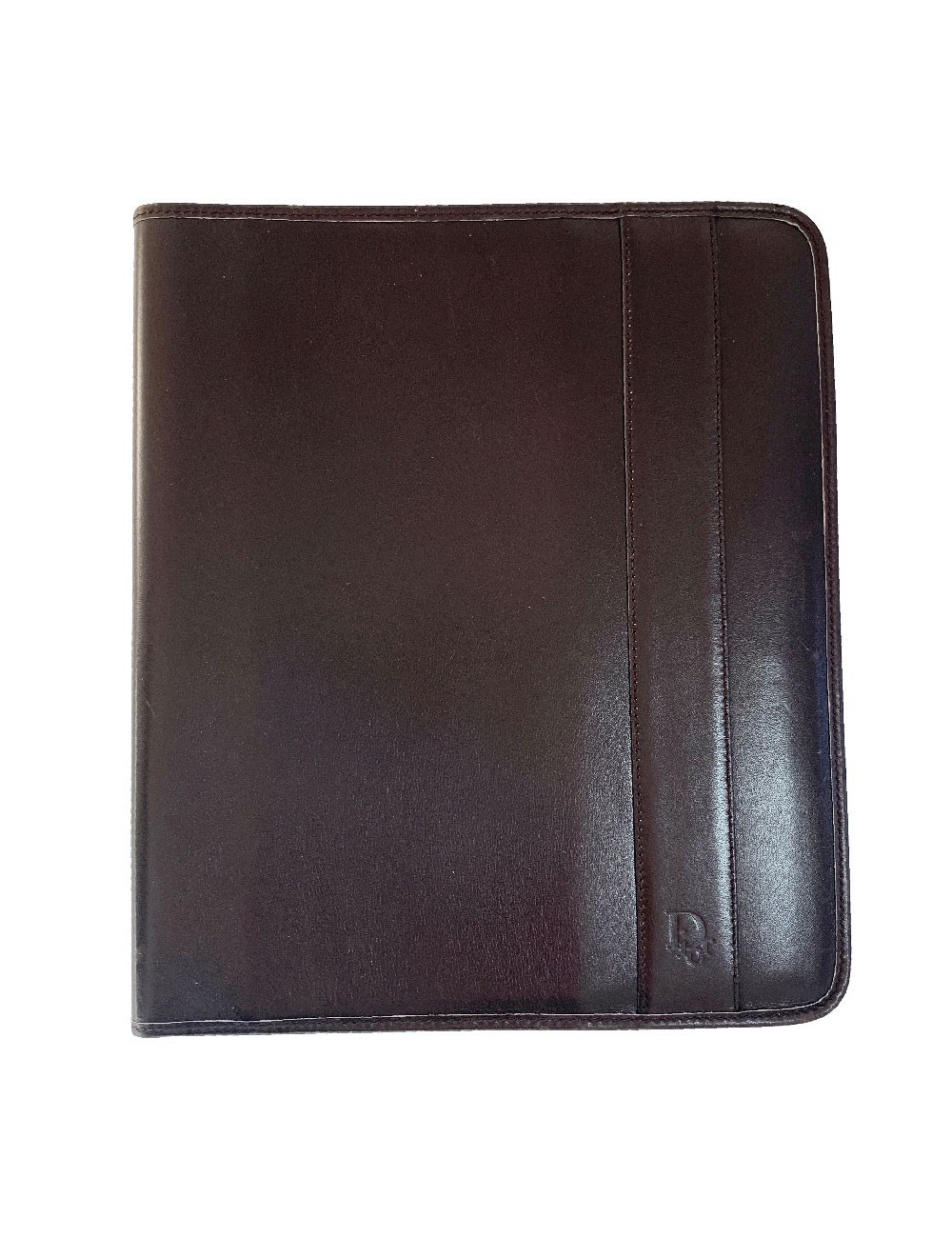Couverture de répertoire CHRISTIAN DIOR cuir marron foncé Vintage
