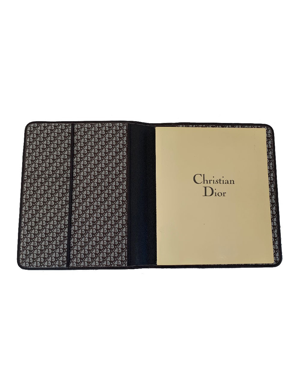 CHRISTIAN DIOR vintage directory cover in dark brown leather
