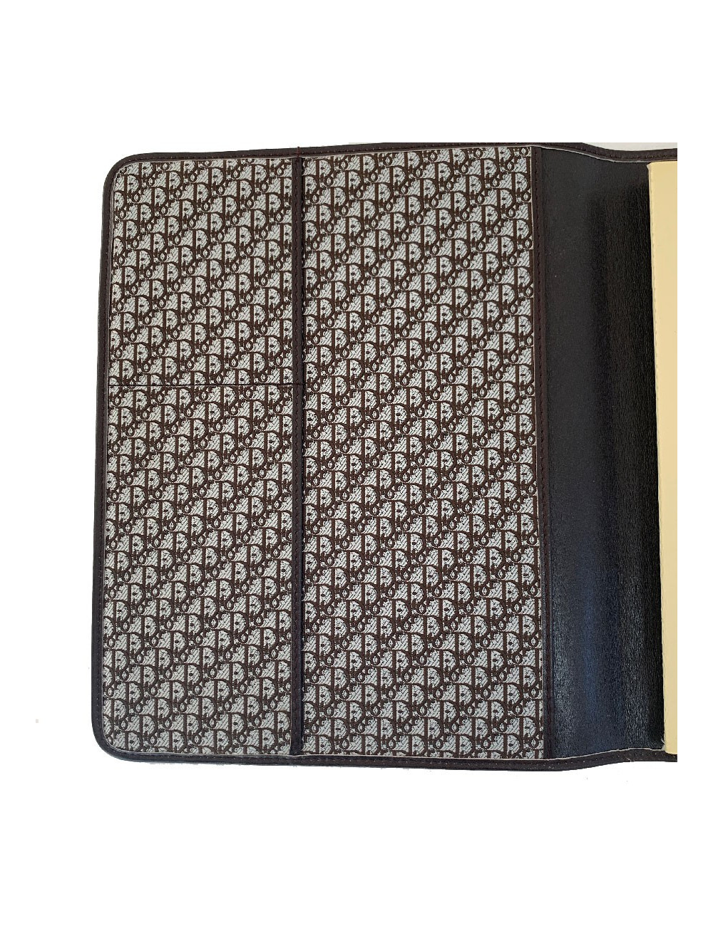 CHRISTIAN DIOR vintage directory cover in dark brown leather