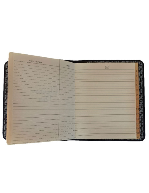 CHRISTIAN DIOR vintage directory cover in dark brown leather