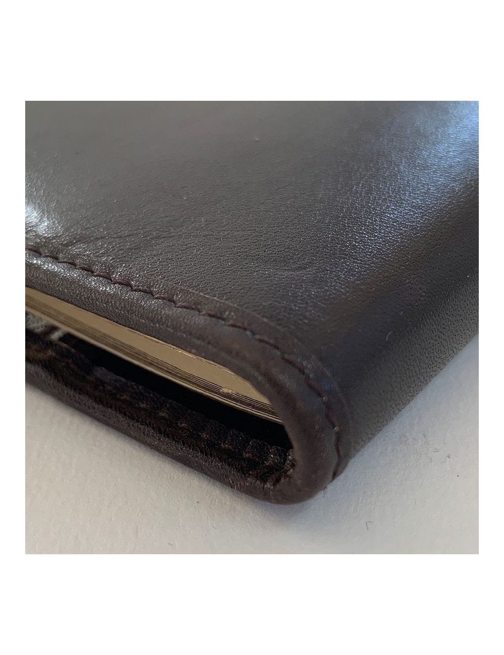 CHRISTIAN DIOR vintage directory cover in dark brown leather