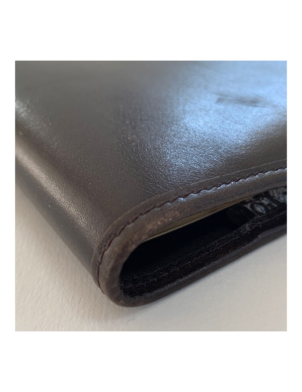 CHRISTIAN DIOR vintage directory cover in dark brown leather