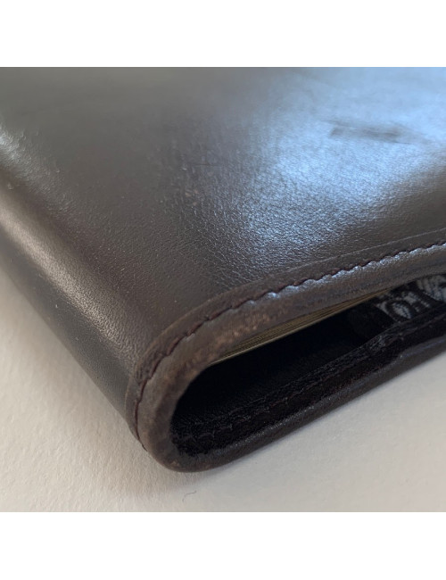 CHRISTIAN DIOR vintage directory cover in dark brown leather