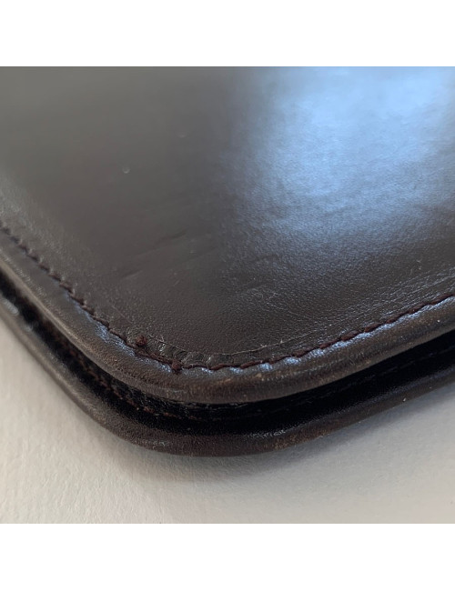 CHRISTIAN DIOR vintage directory cover in dark brown leather