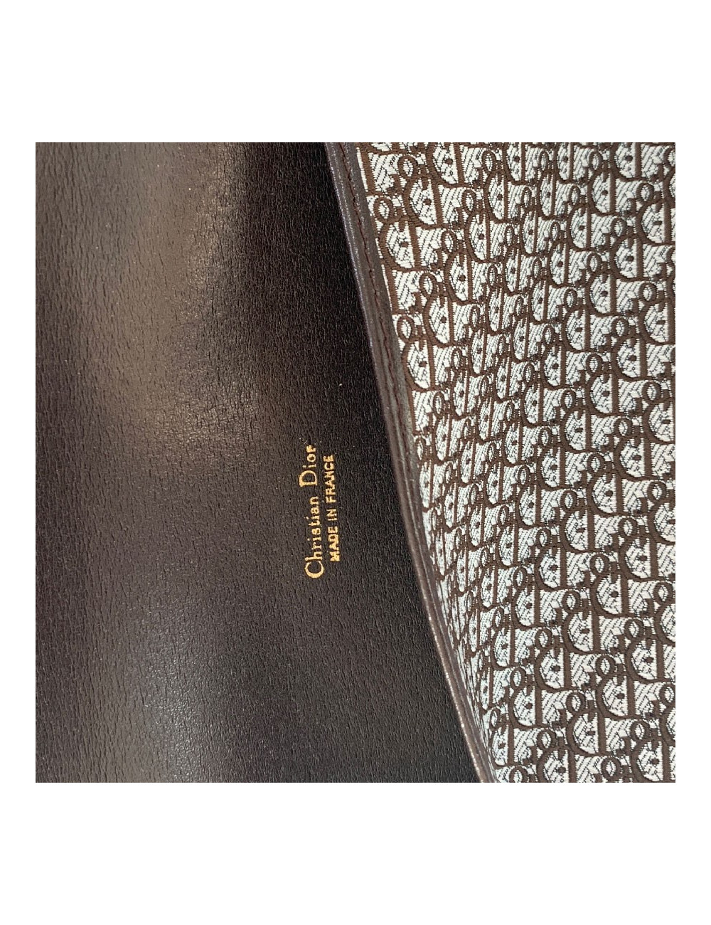 CHRISTIAN DIOR vintage directory cover in dark brown leather