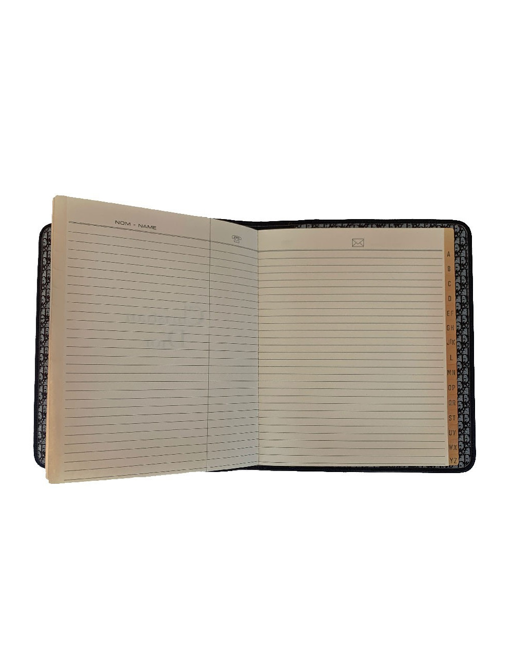 CHRISTIAN DIOR vintage directory cover in dark brown leather