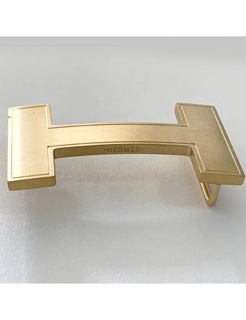 Boucle H HERMES métal doré mat