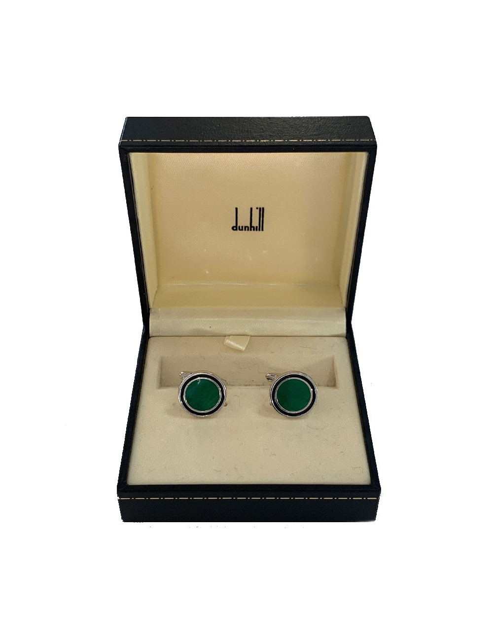 bouton de manchette DUNHILL couleur émeraude