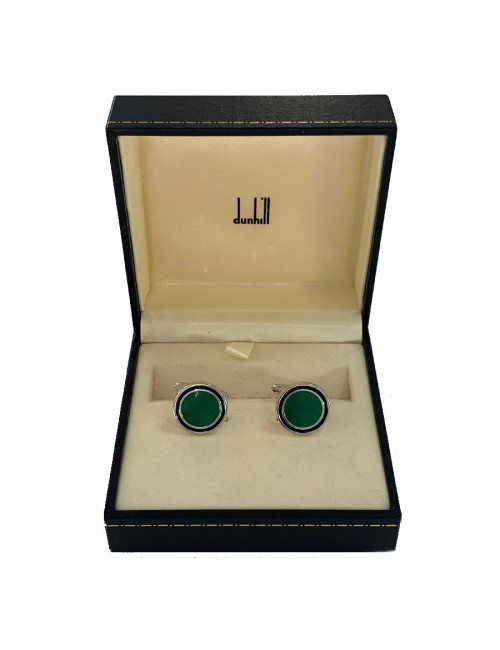 bouton de manchette DUNHILL couleur émeraude