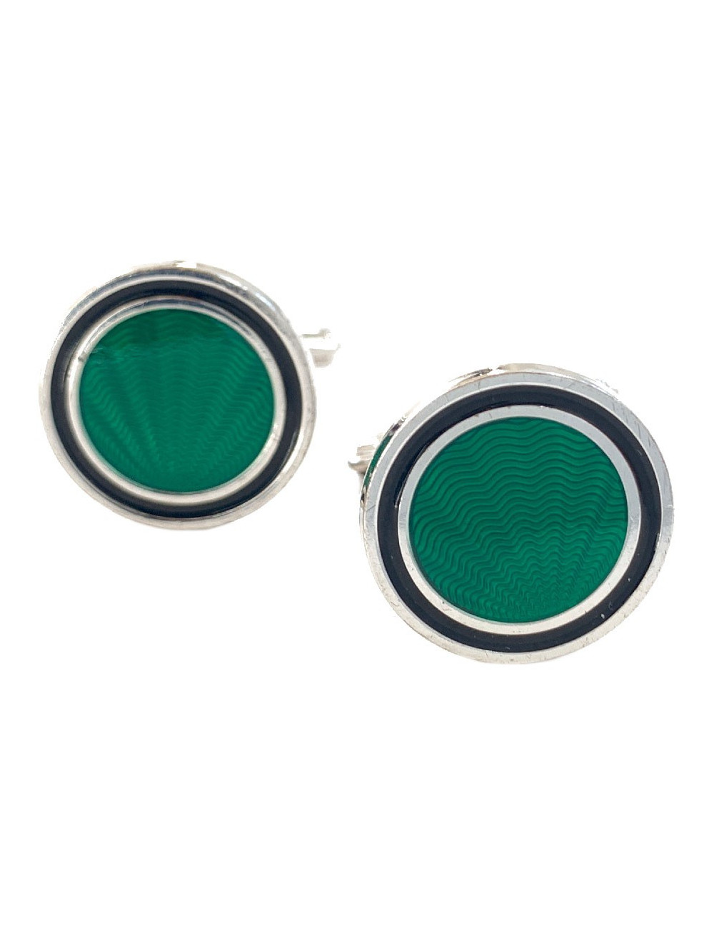 bouton de manchette DUNHILL couleur émeraude