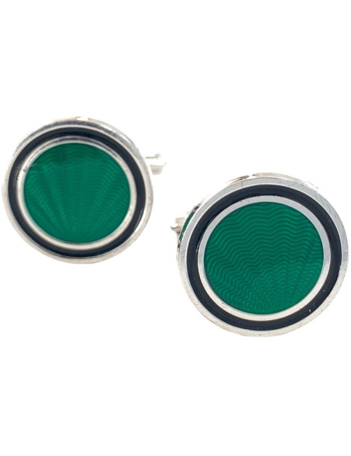 bouton de manchette DUNHILL couleur émeraude