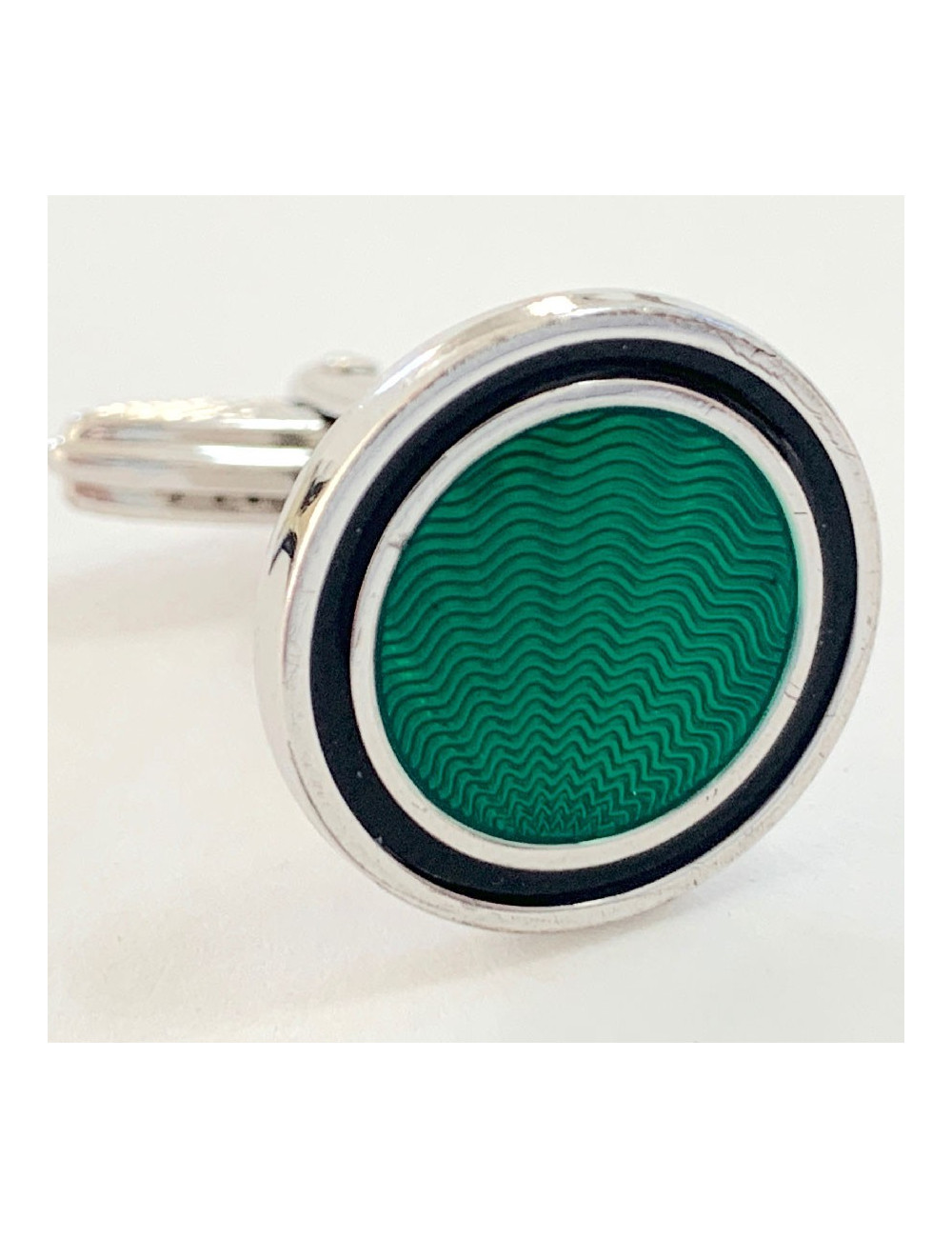 bouton de manchette DUNHILL couleur émeraude