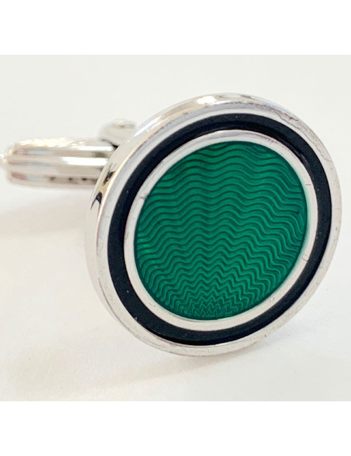 bouton de manchette DUNHILL couleur émeraude