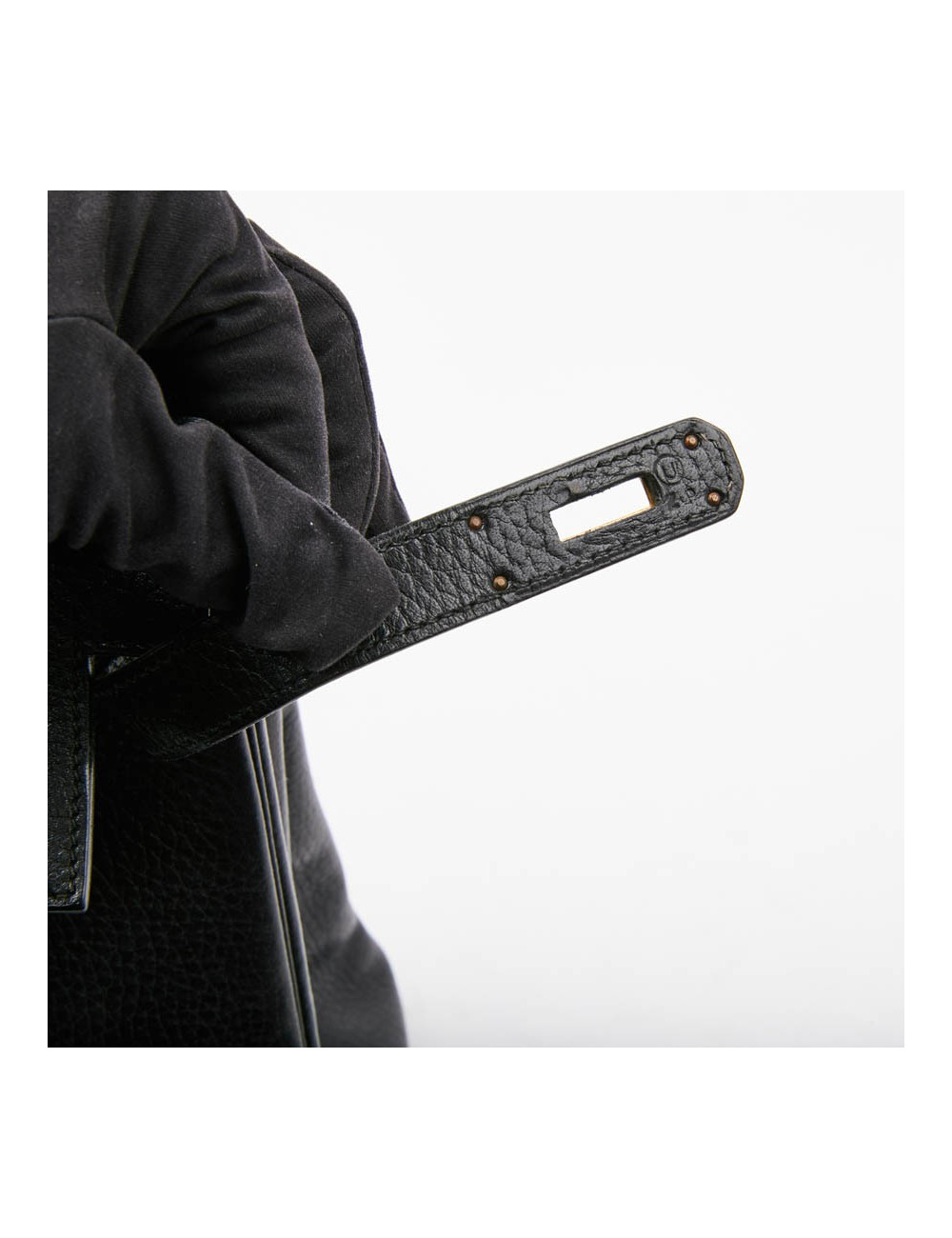 Sac Kelly 32 HERMES cuir grainé noir 