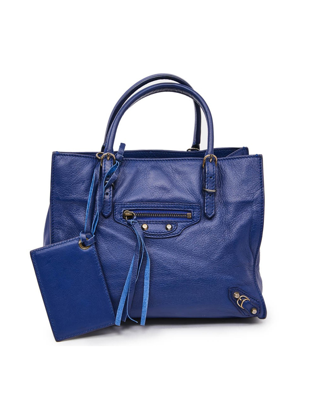 mini sac BALENCIAGA cuir bleu encre 