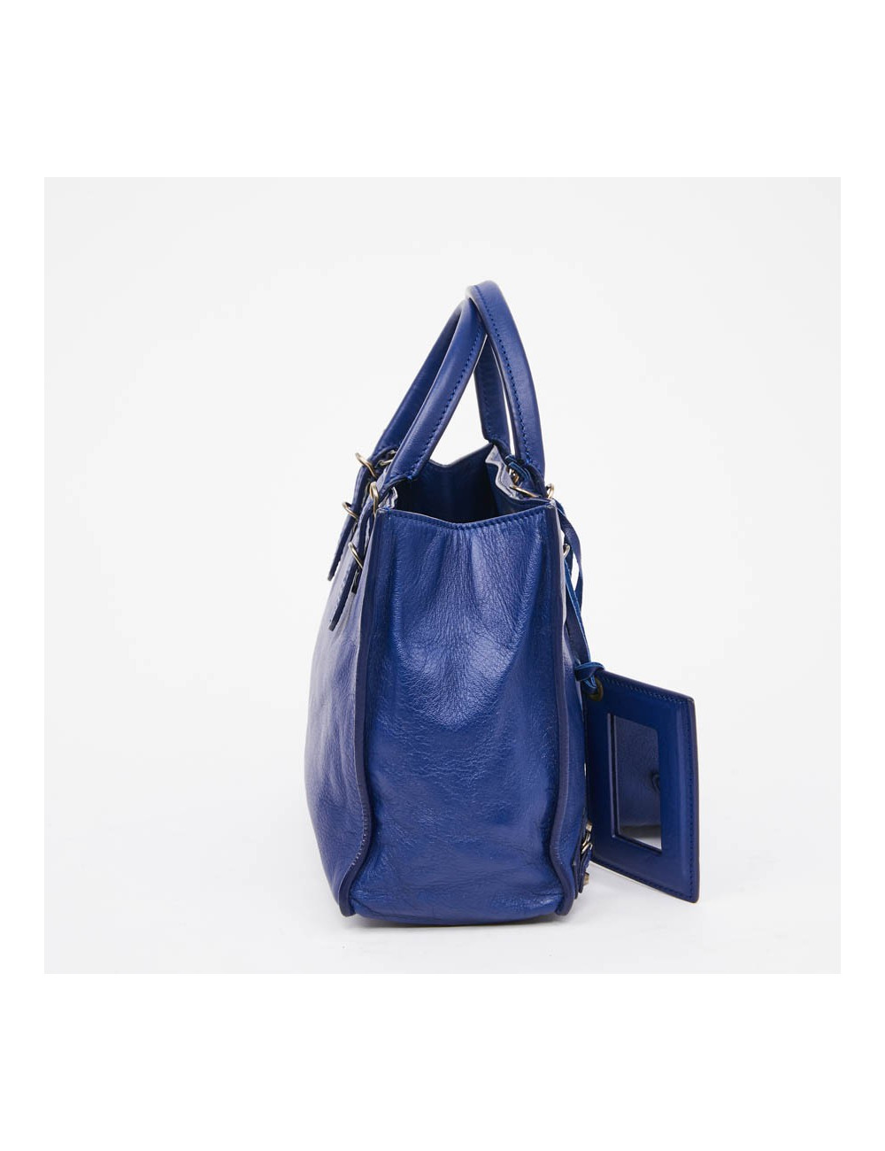 mini sac BALENCIAGA cuir bleu encre 
