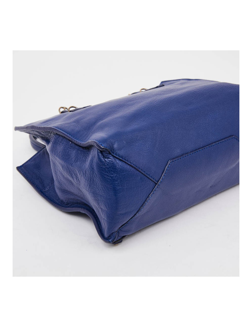 mini sac BALENCIAGA cuir bleu encre 