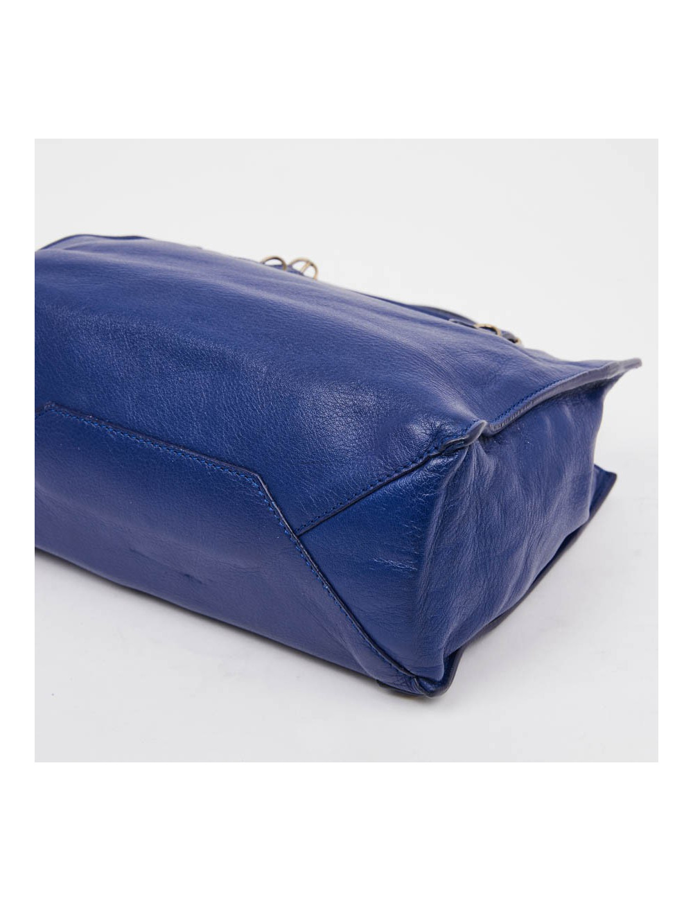 mini sac BALENCIAGA cuir bleu encre 