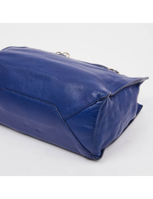 Mini City Bag BALENCIAGA cuir bleu encre 