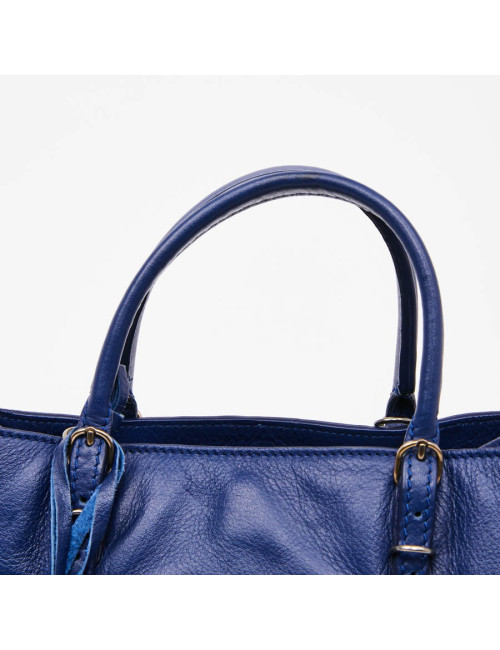 Mini City Bag BALENCIAGA cuir bleu encre 