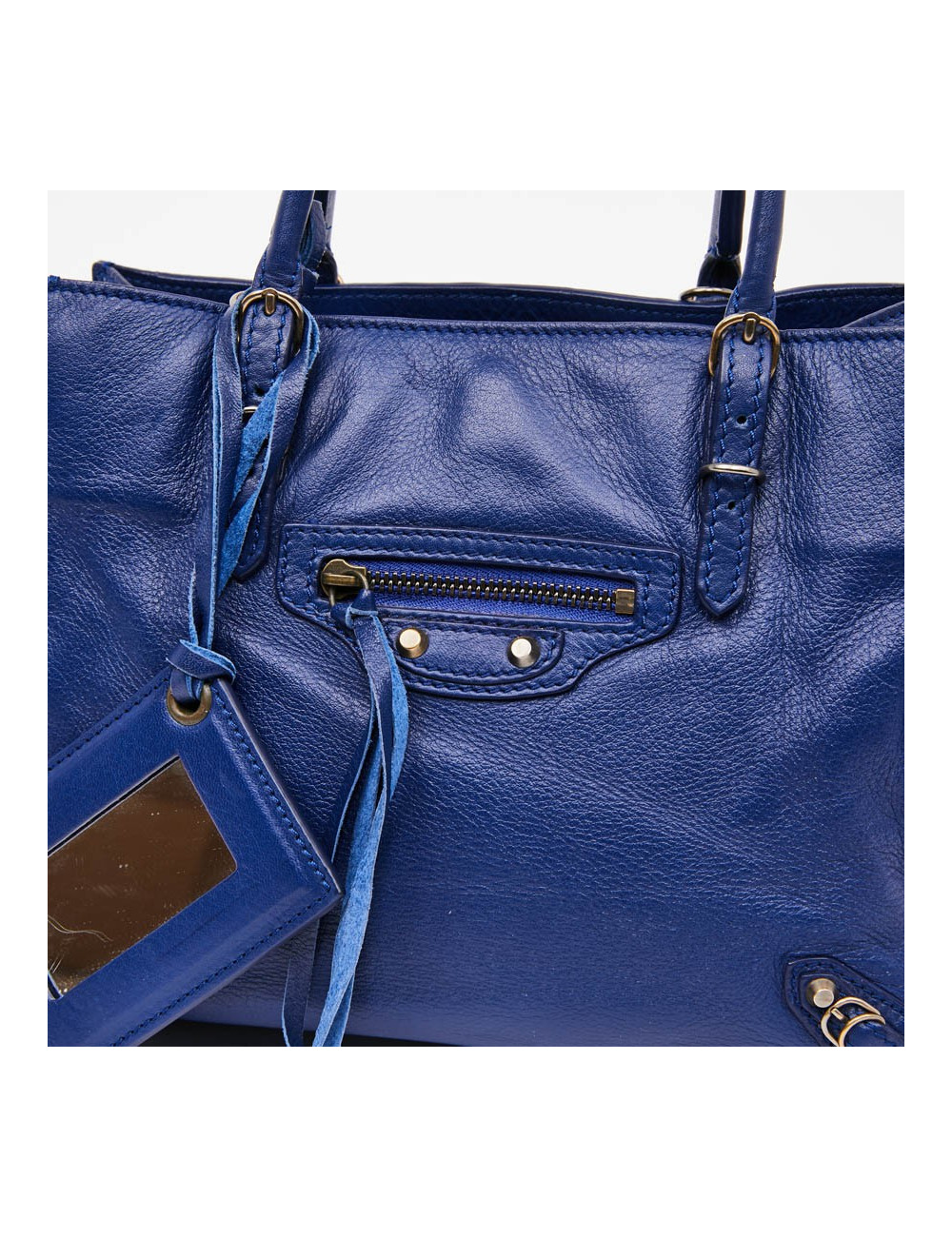 mini sac BALENCIAGA cuir bleu encre 