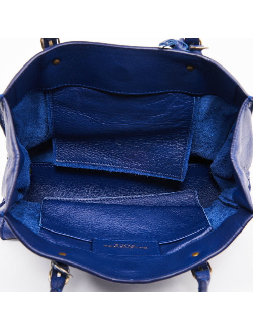 mini sac BALENCIAGA cuir bleu encre 