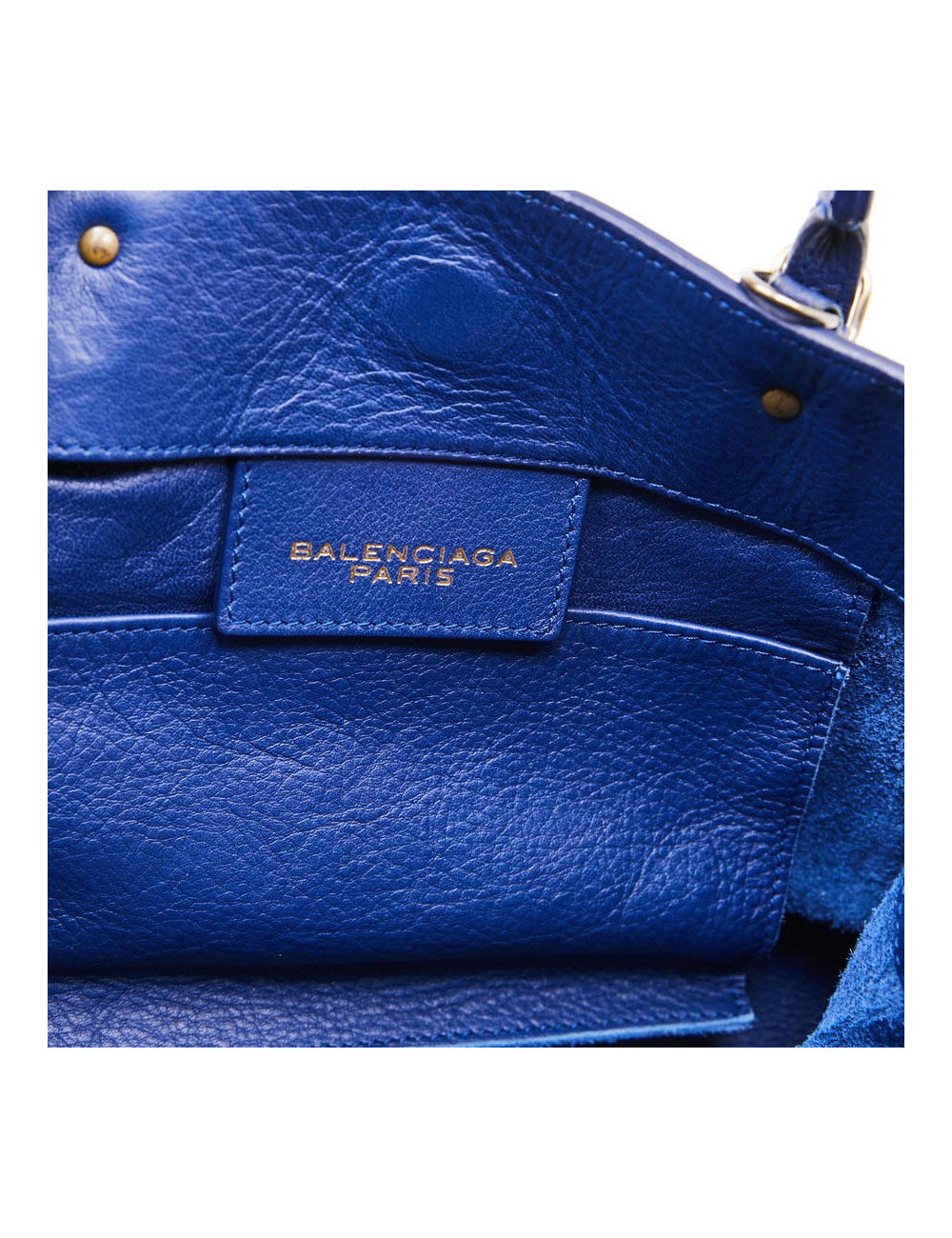 mini sac BALENCIAGA cuir bleu encre 