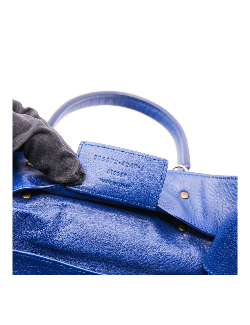 mini sac BALENCIAGA cuir bleu encre 