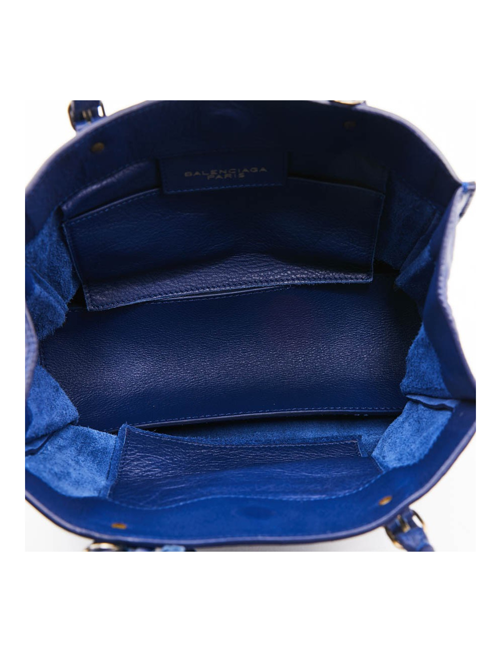 mini sac BALENCIAGA cuir bleu encre 