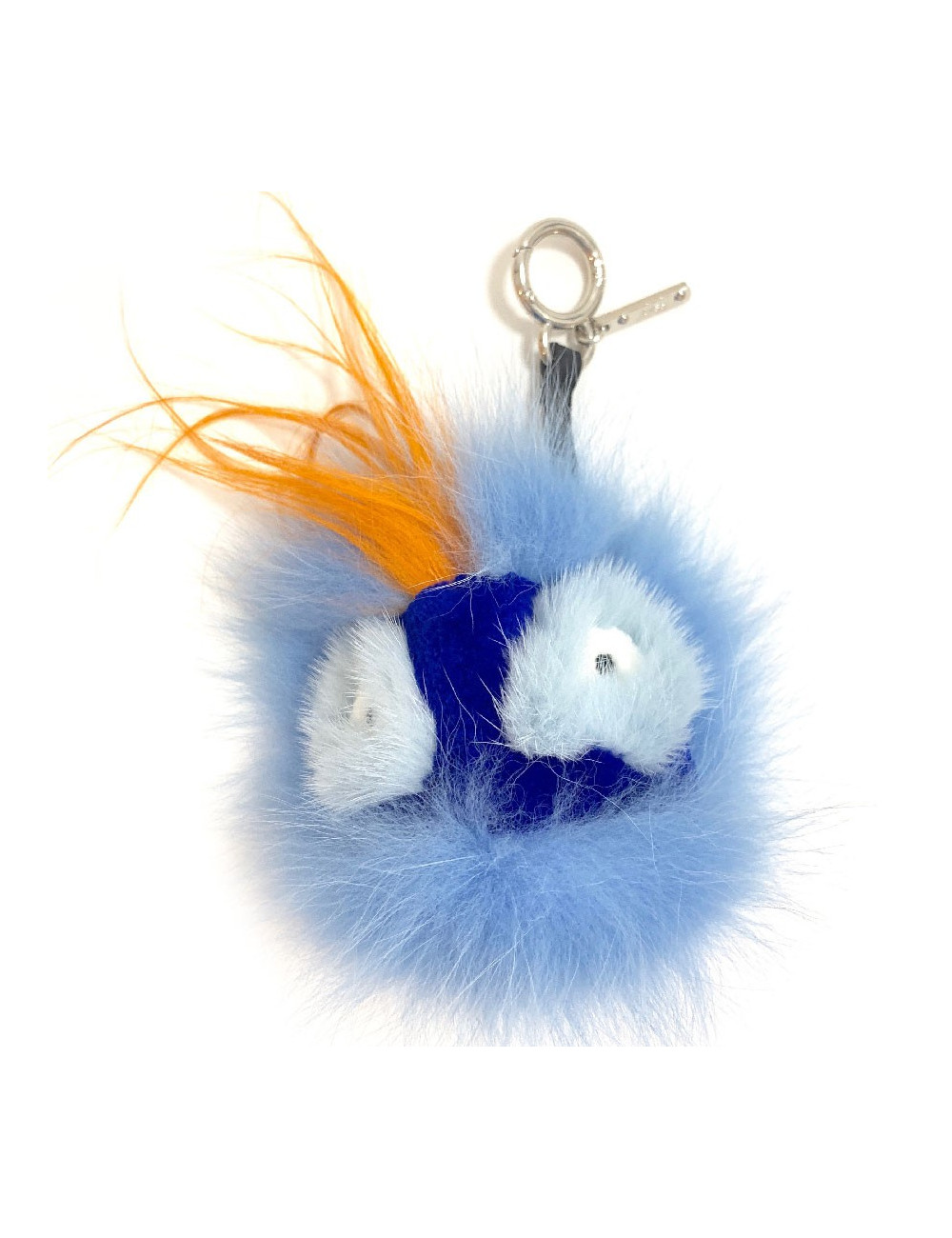 Charm FENDI Bag Bug en fourrure de renard bleu