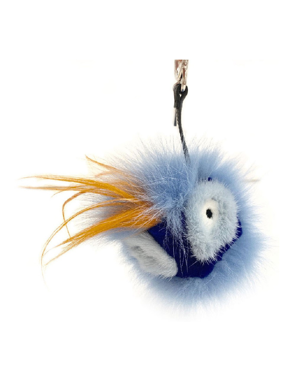 Charm FENDI Bag Bug en fourrure de renard bleu