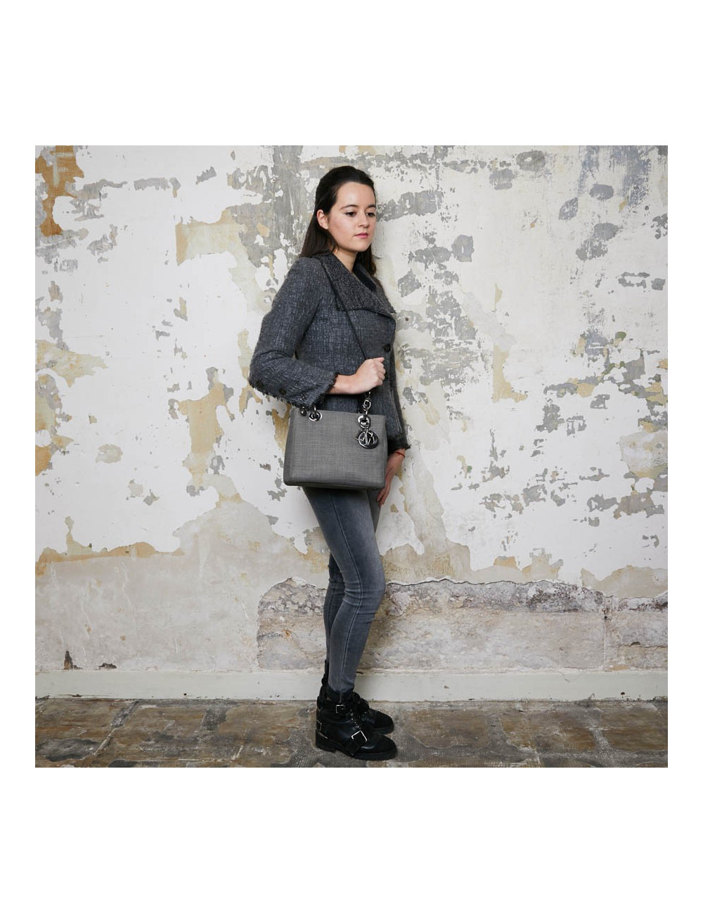Sac Lady Dior gris