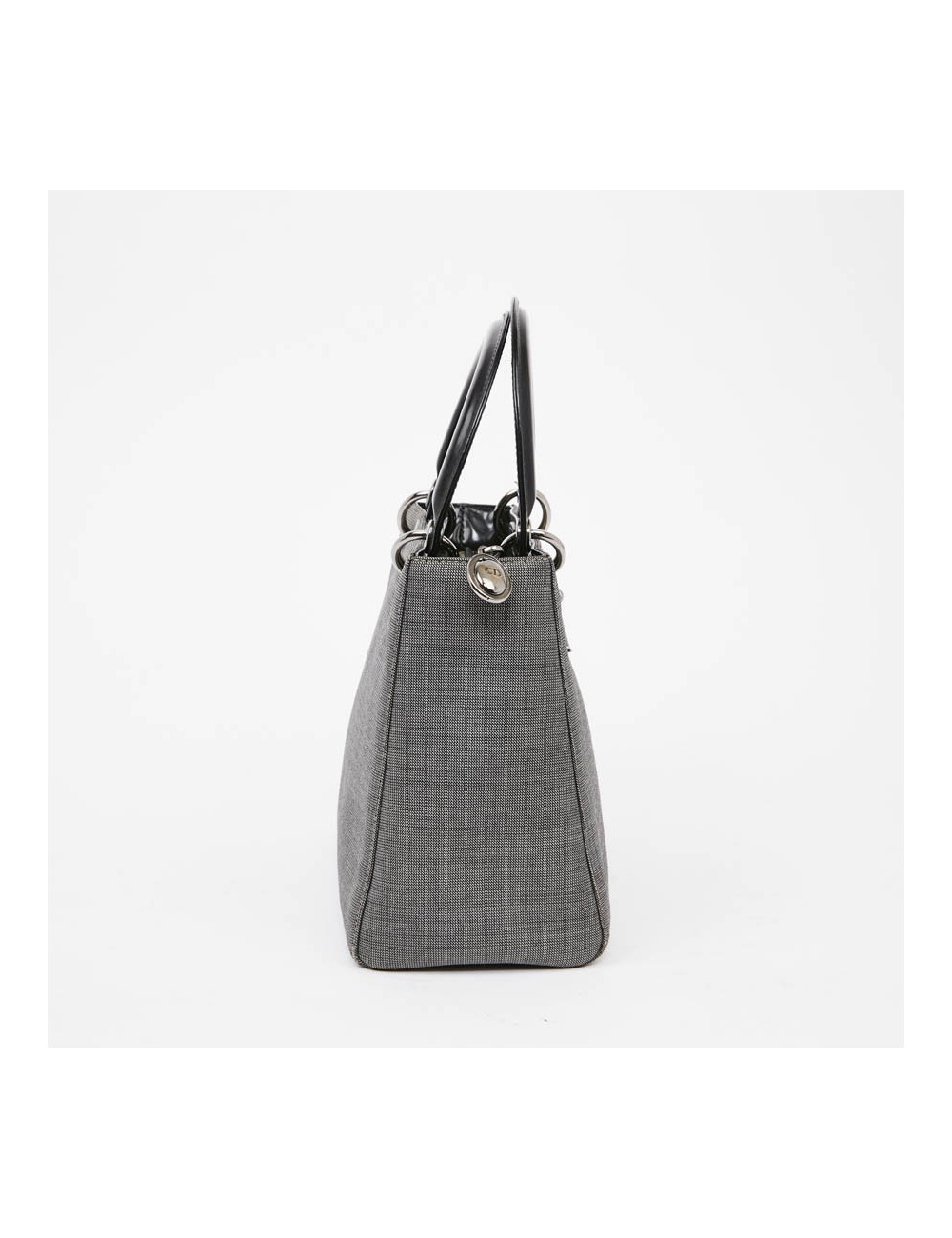 Sac Lady D CHRISTIAN DIOR tissu gris