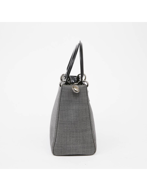 Sac Lady D CHRISTIAN DIOR tissu gris