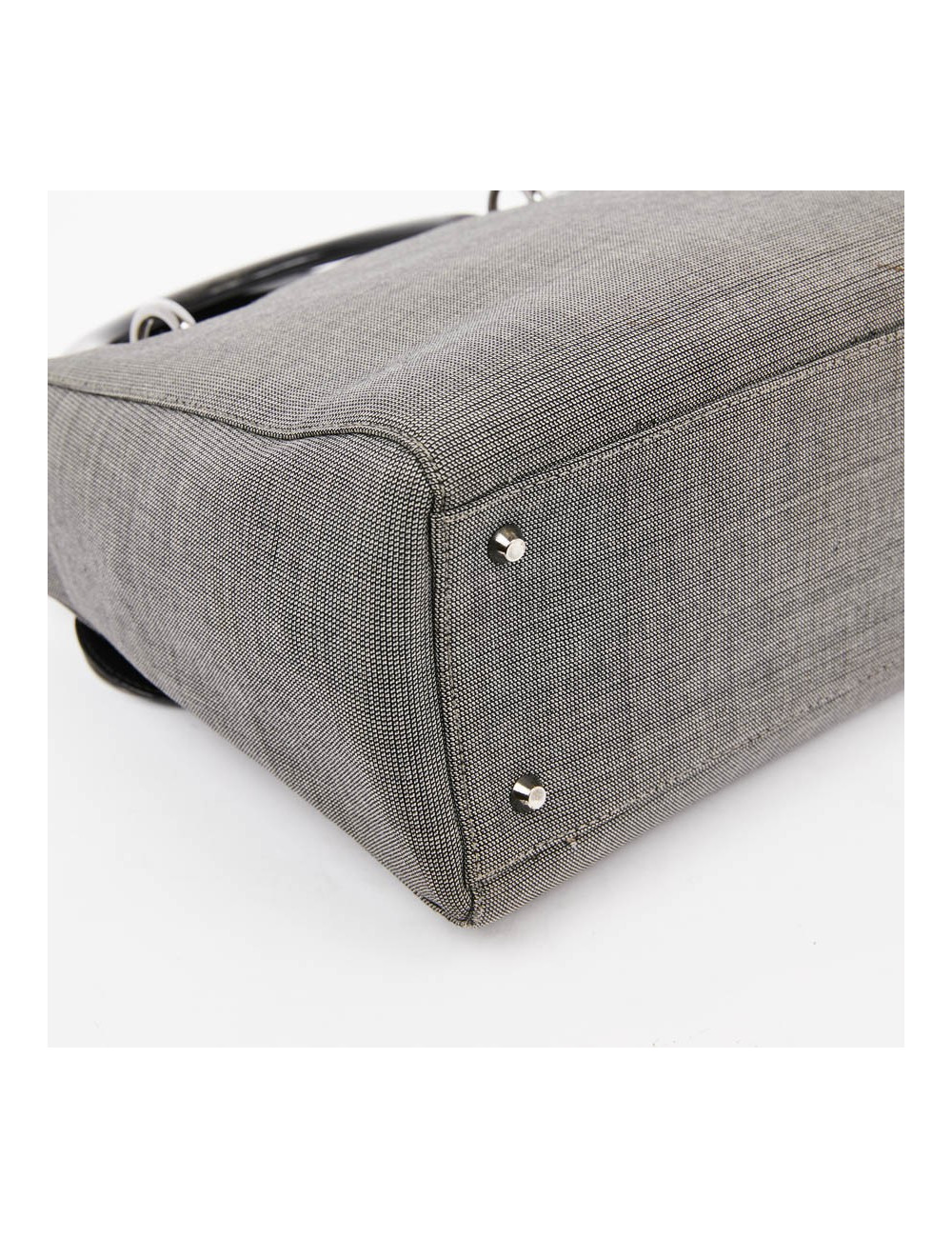 Sac Lady D CHRISTIAN DIOR tissu gris