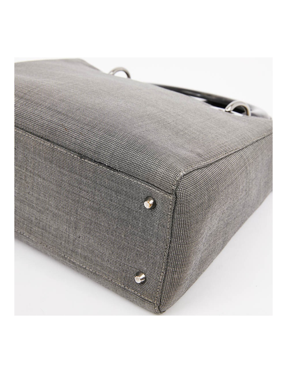 Sac Lady D CHRISTIAN DIOR tissu gris