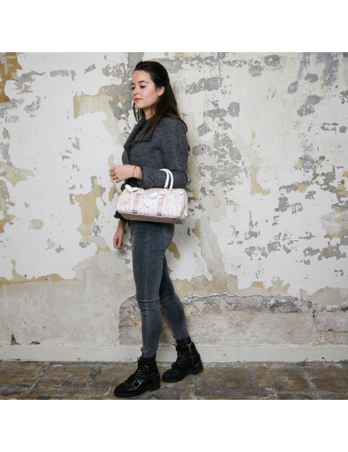 Sac DIOR monogram rose fleurs roses