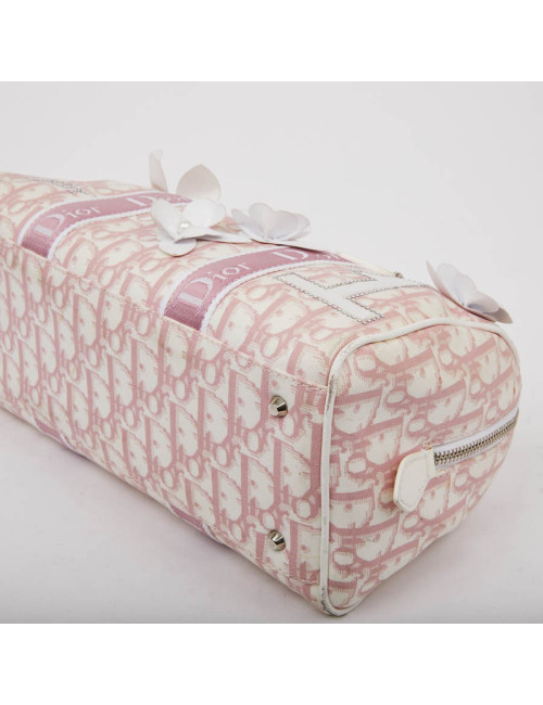 Sac DIOR monogram rose fleurs roses
