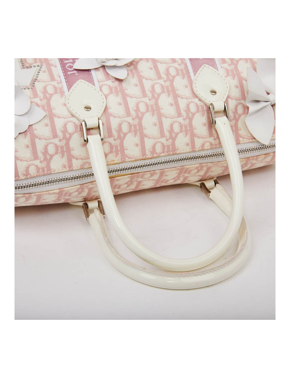 Sac DIOR monogram rose fleurs roses