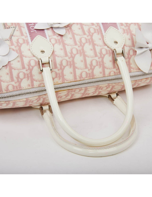 Sac DIOR monogram rose fleurs roses