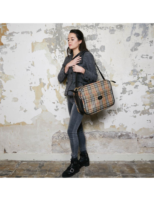 Sac weekend BURBERRY toile monogram beige