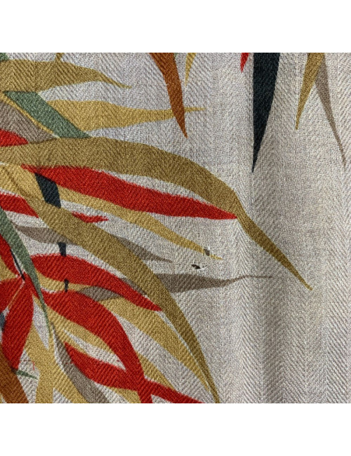 HERMES brown bambou stems print scarf