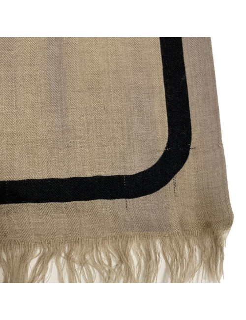 HERMES brown bambou stems print scarf