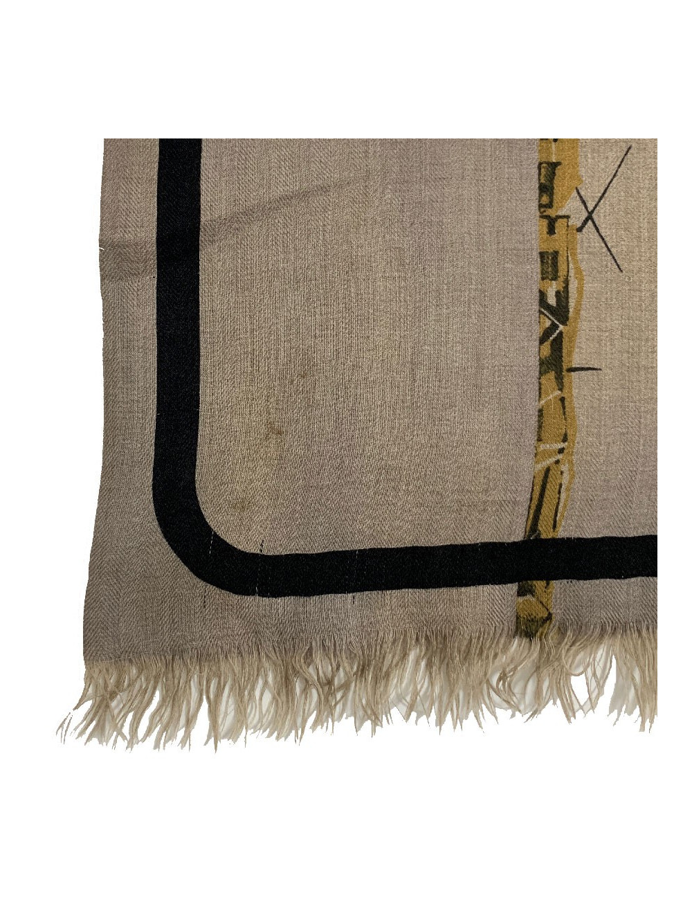 HERMES brown bambou stems print scarf