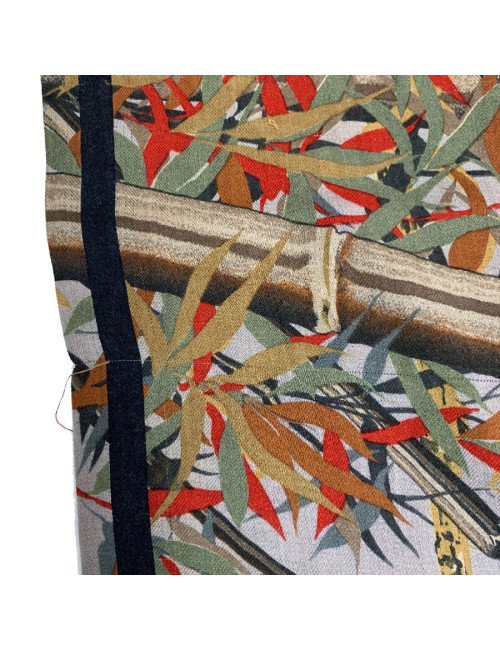 HERMES brown bambou stems print scarf