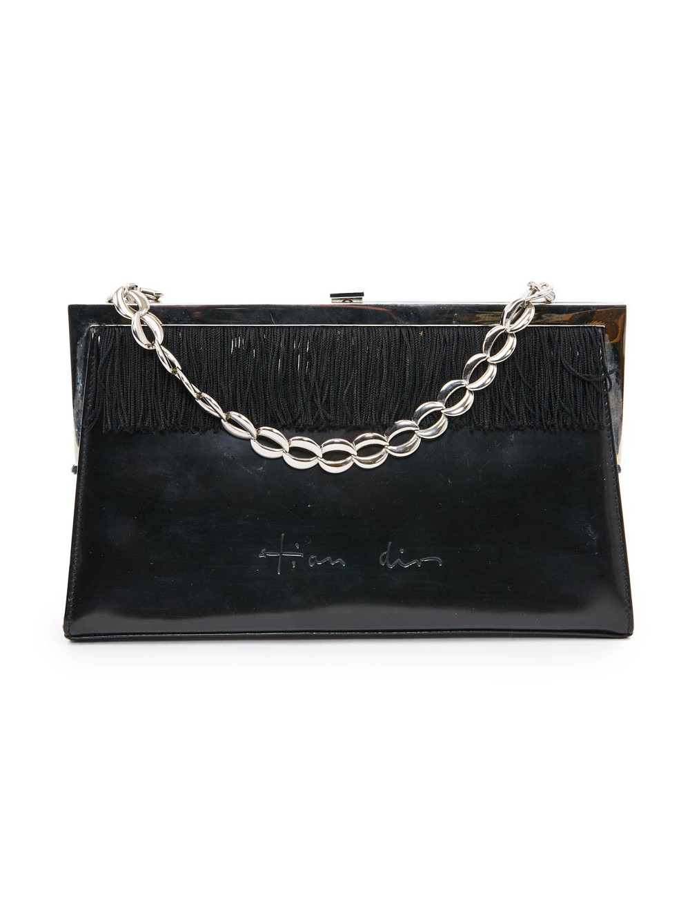 Sac DIOR cuir verni mat noir Collector