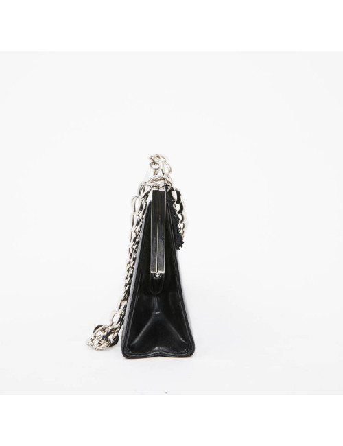 Sac DIOR cuir verni mat noir Collector